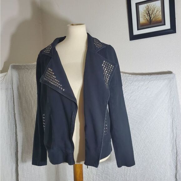 BCBGMAXAZRIA Studed Sweater Jacket Size Large - Picture 9 of 12